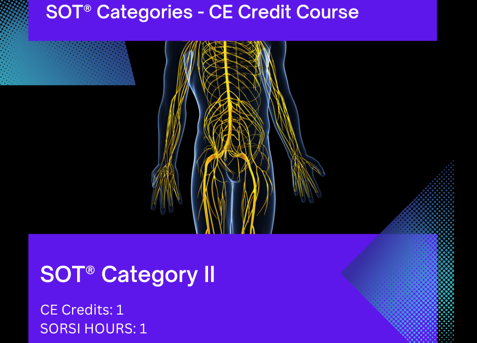 CE COURSE: SOT® Categories II –  Dr. Anderson